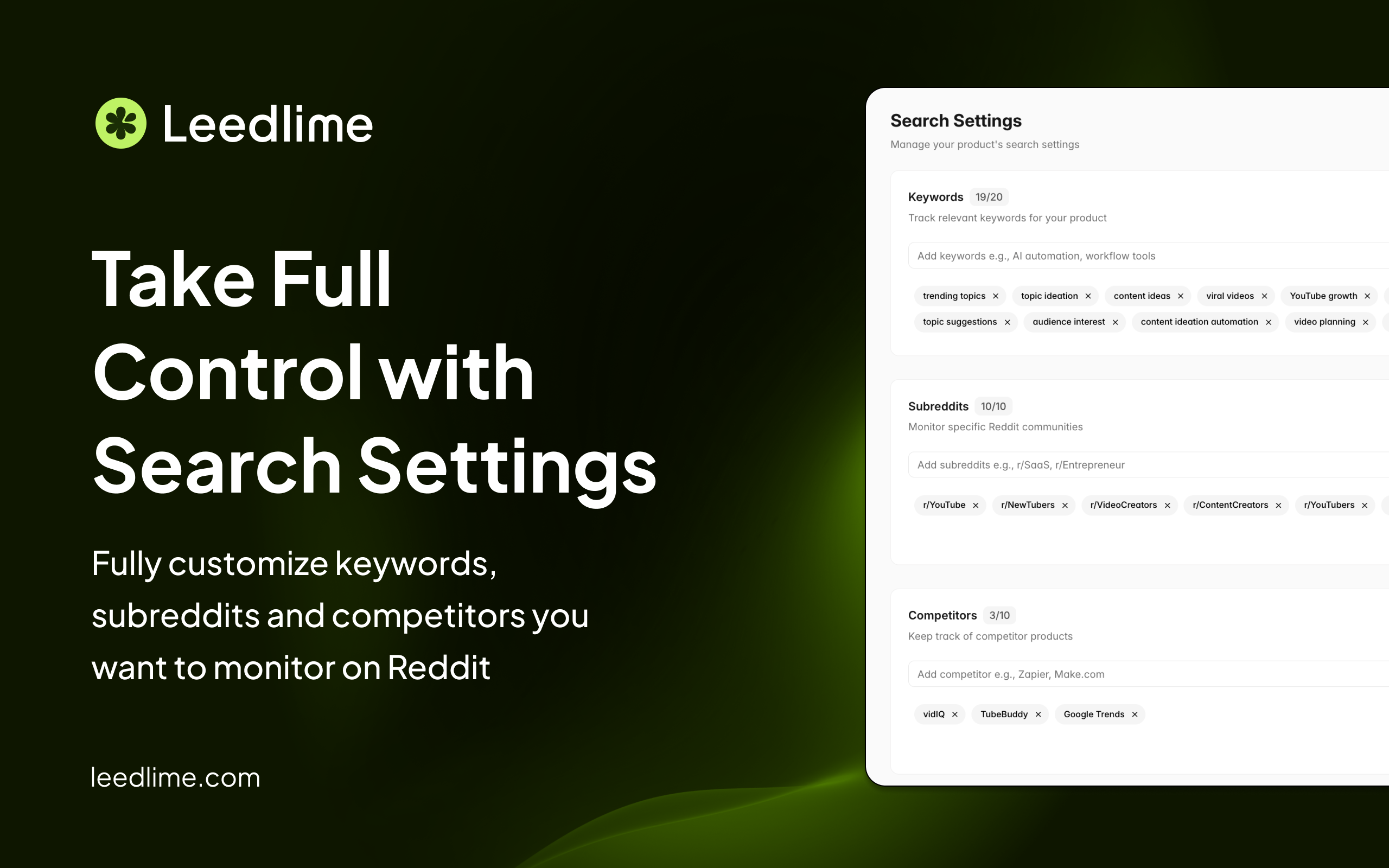 Introducing Search Settings in Leedlime